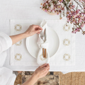 Sqouer Motif Luxury Embroidered Table Linen Collection – 100% Egyptian Cotton & Linen