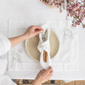 Sample Flower Luxury Embroidered Table Linen Collection – 100% Egyptian Cotton & Linen