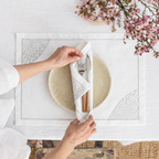 Plate Model Luxury Embroidered Table Linen Collection – 100% Egyptian Cotton & Linen