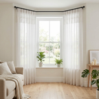 Silver Gold Sequin Border Sheer Curtains