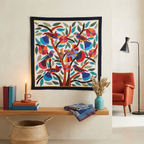 Vibrant Hand-Stitched Patchwork Khayyamian Tapestry