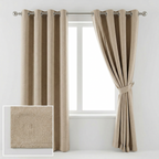 Natural Oatmeal Herringbone Linen Blend Cotton Curtains
