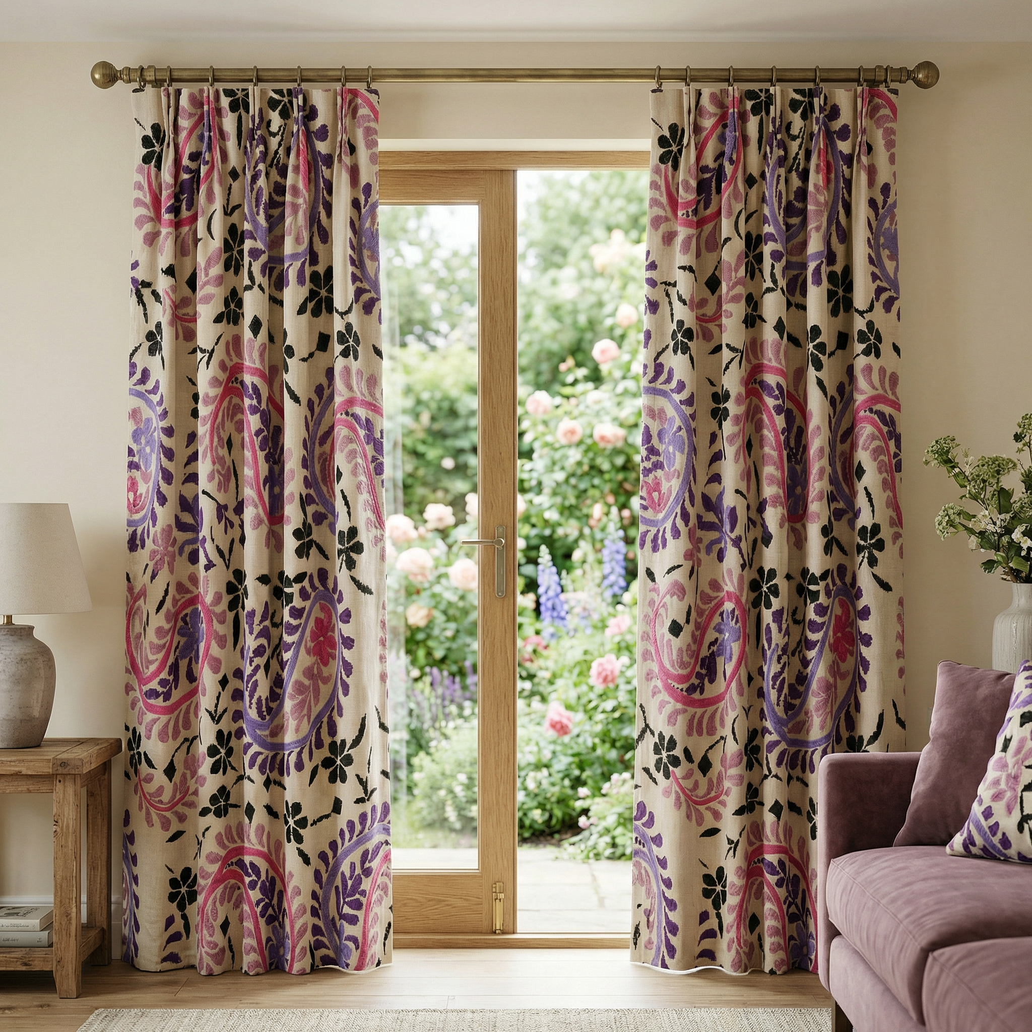 Royal Blossom Paisley Curtains