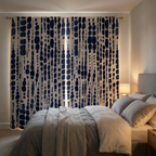 Navy Blue Dots Curtains