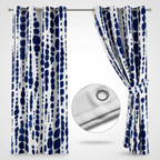 Navy Blue Dots Curtains