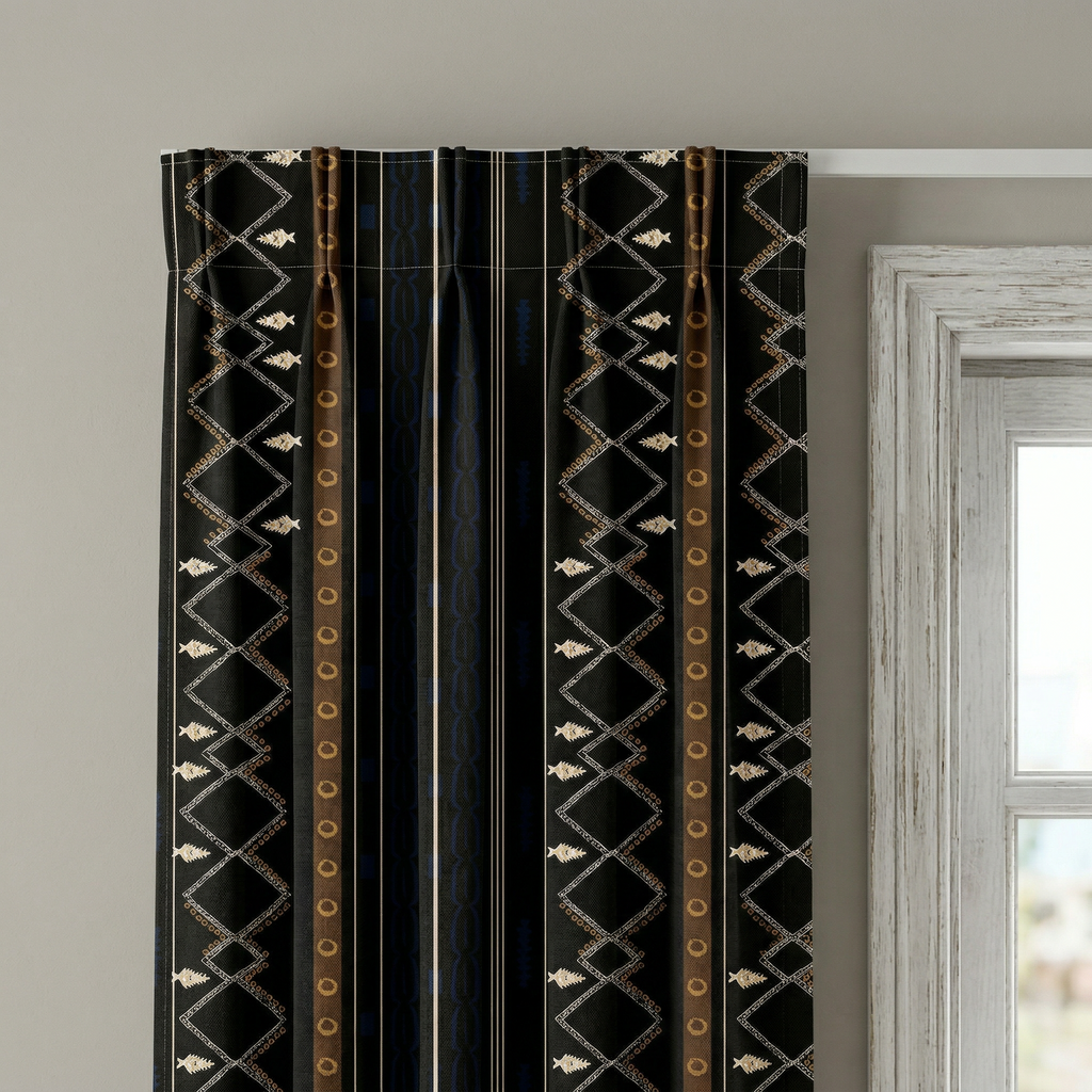 Contemporary Black And Gold Curtains