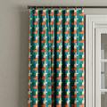 Small Design Blue And Orange Curtains