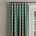 Small Design Blue And Orange Curtains