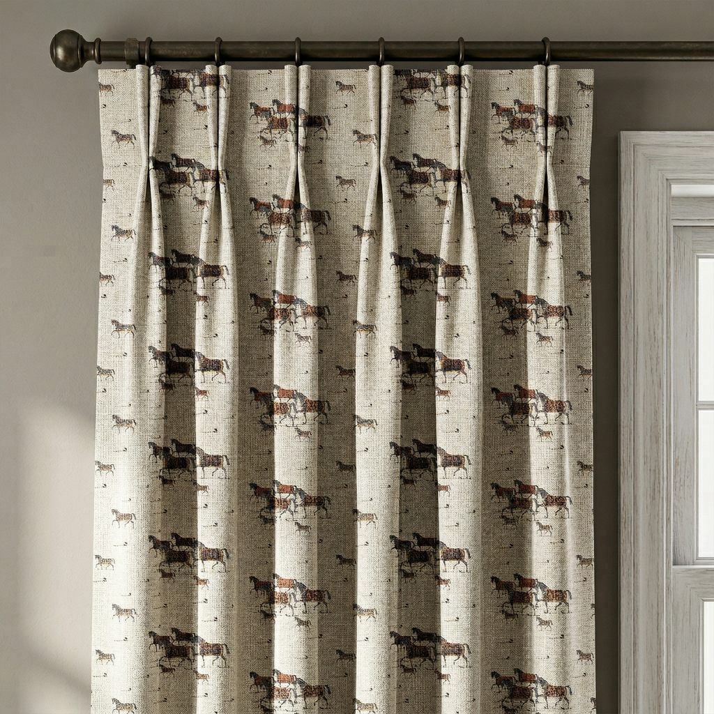 Wild Brown Horses Curtains