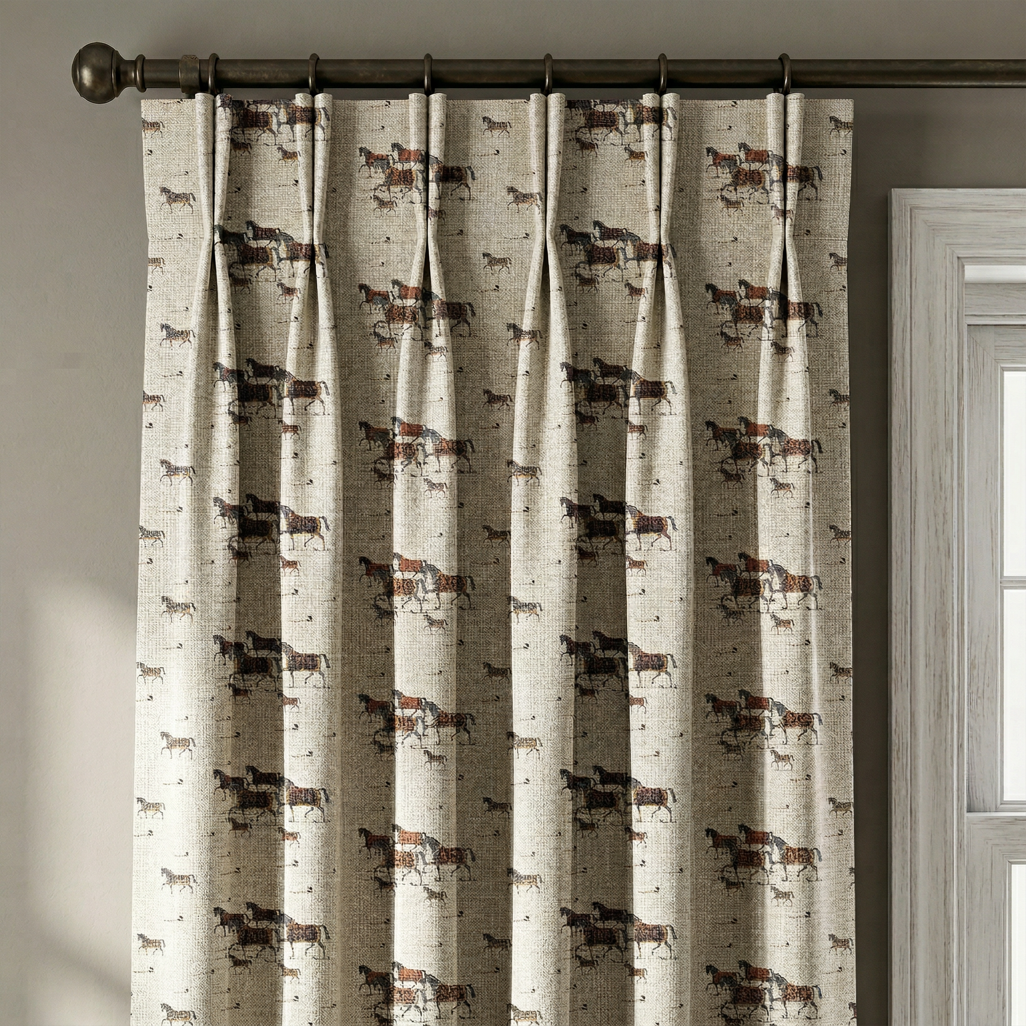 Wild Brown Horses Curtains