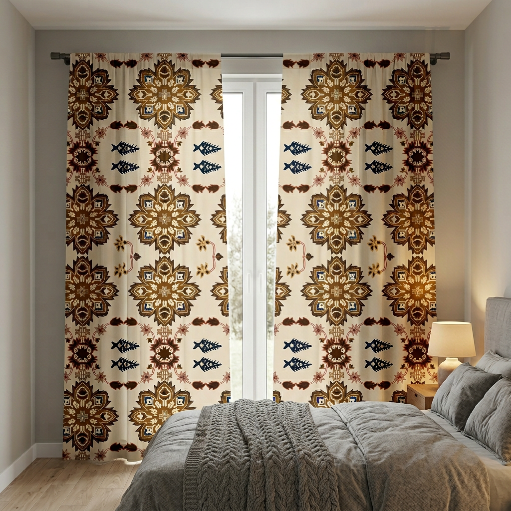 Geometrical Floral Curtains