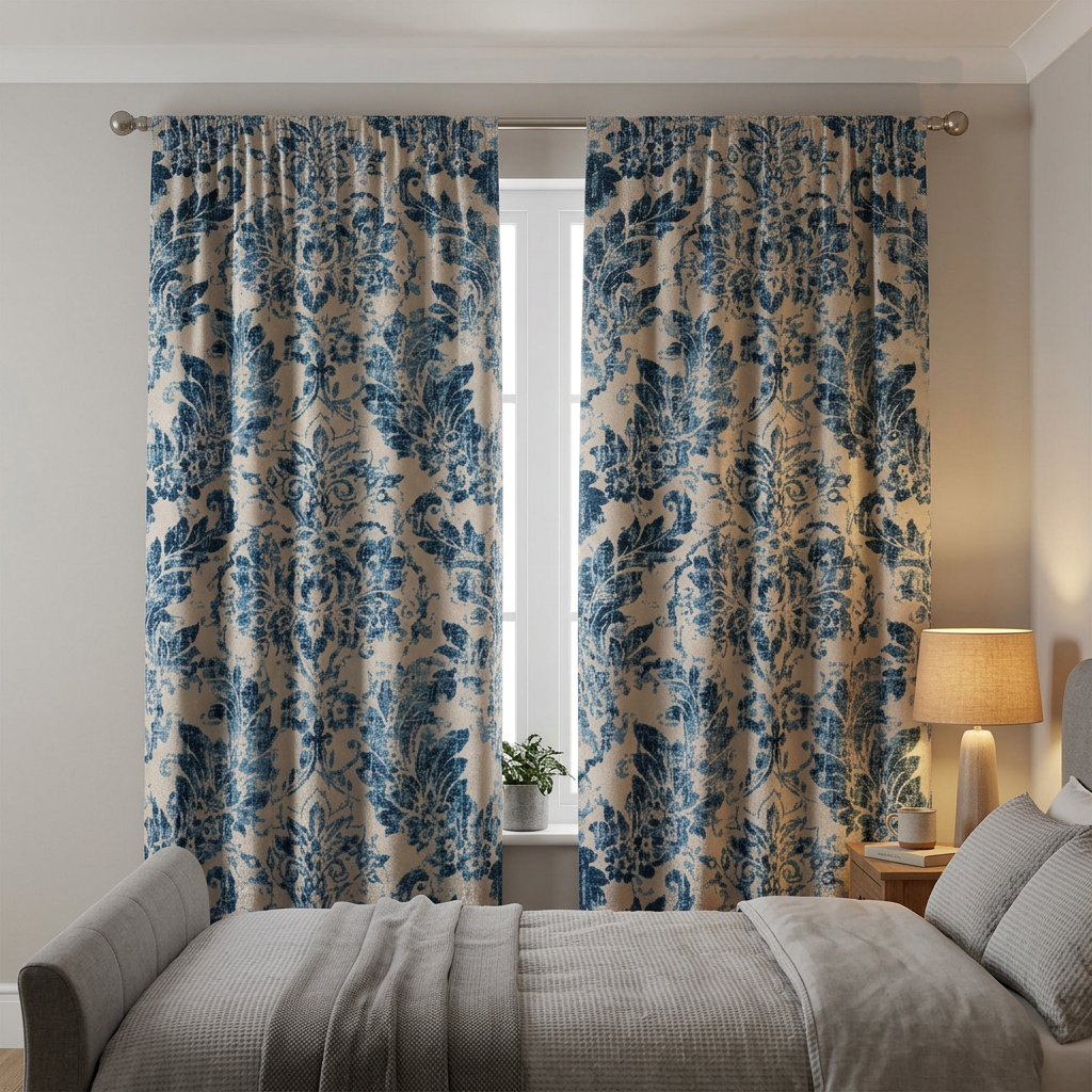 Vintage Floral Damask Curtains