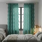 Green & White Checkered Curtains
