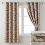 Dusky Floral Leaf Curtains