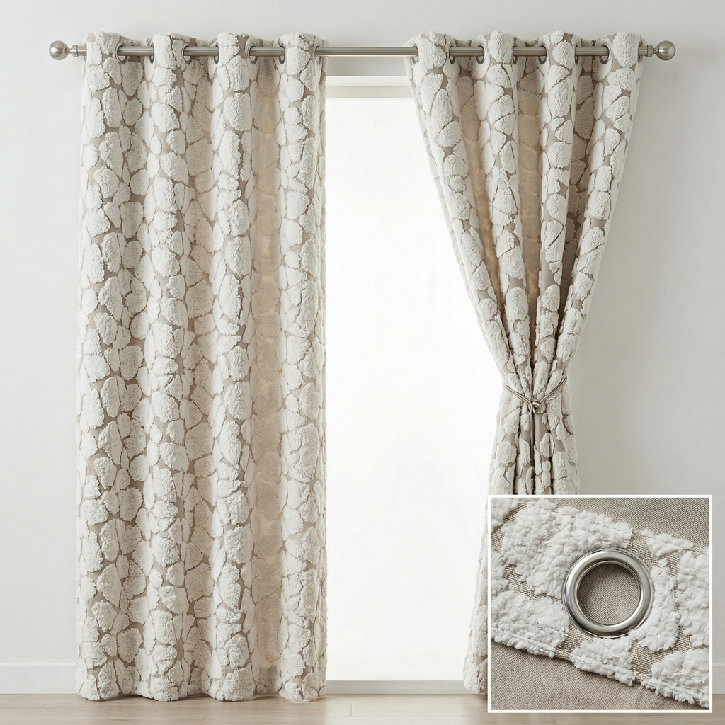 Abstract Grey Crackle Curtains