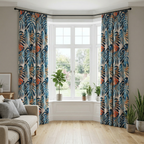 Tropical Monstera Leaf Curtains