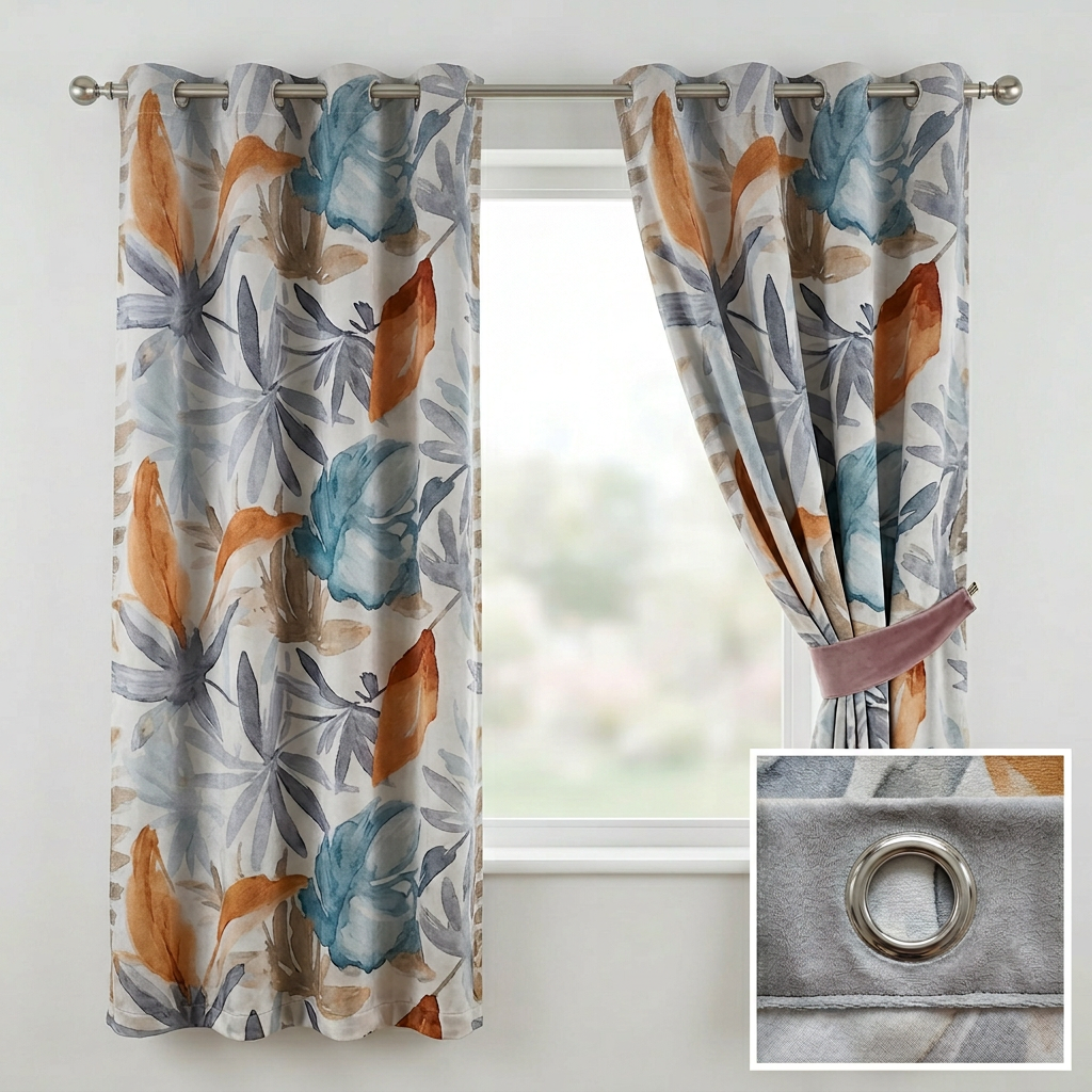 Tropical Palm Leaf Curtains