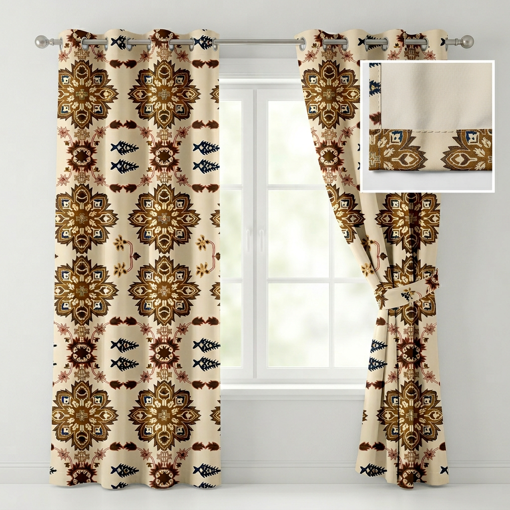 Geometrical Floral Curtains