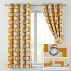 Dixon Yellow Geometric Linen Curtains