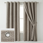 Natural Chunky Ribbed Knit Textured Curtains