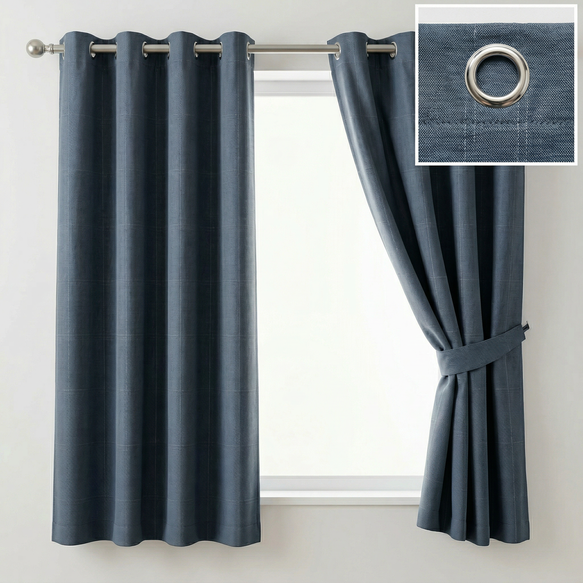 Fine Slub Weave Modern Curtains