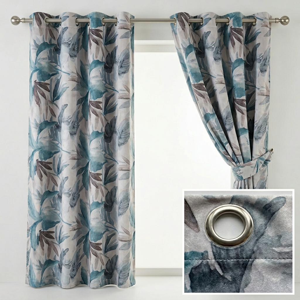 Tropical Palm Leaf Curtains