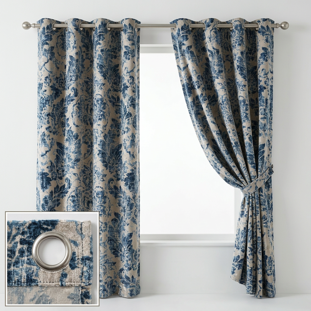 Vintage Floral Damask Curtains
