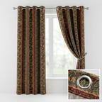 Red And Green Bukhara Curtains