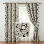 Abstract Grey Crackle Curtains