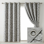 Abstract Grey Crackle Curtains