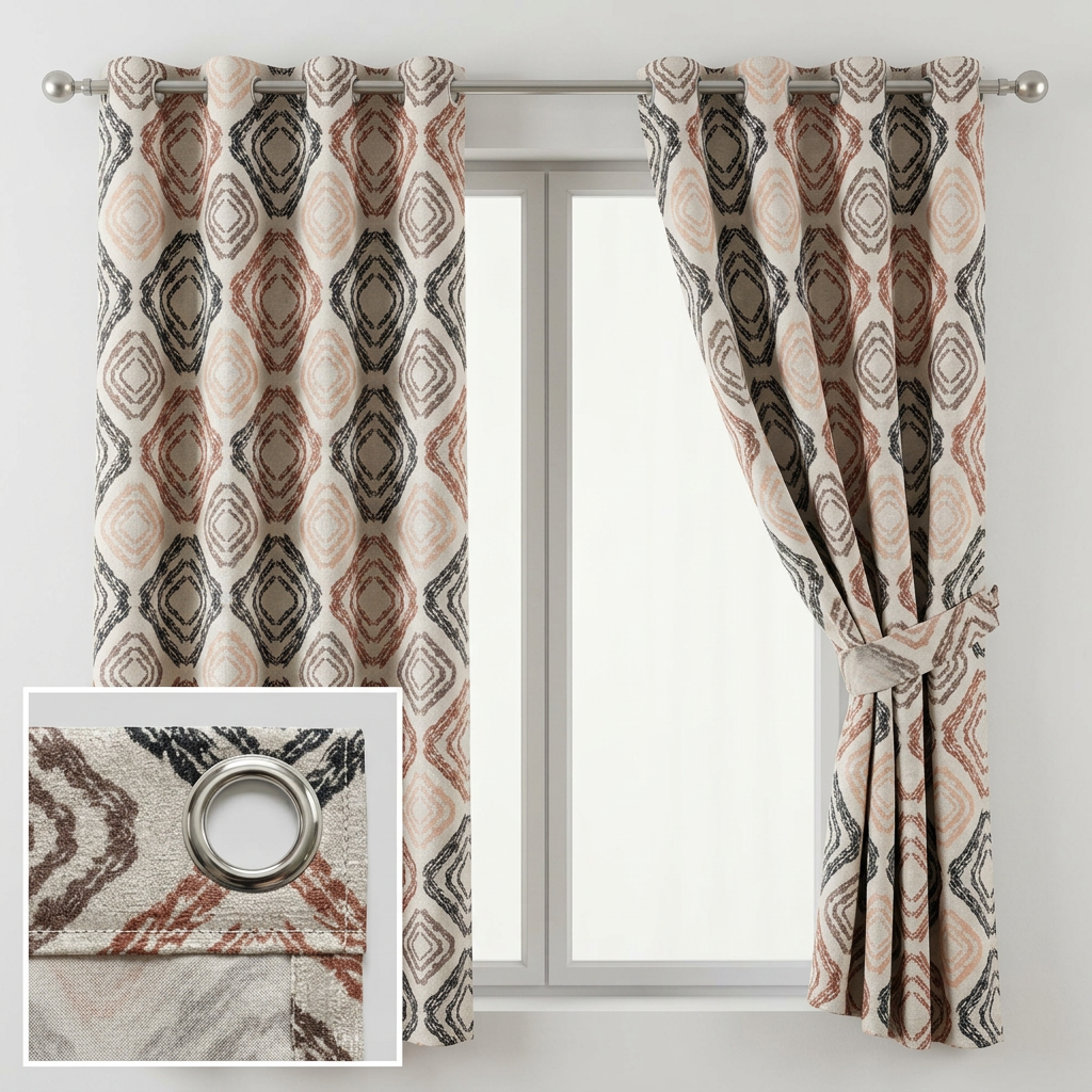 Geometric Diamond Pattern Curtains