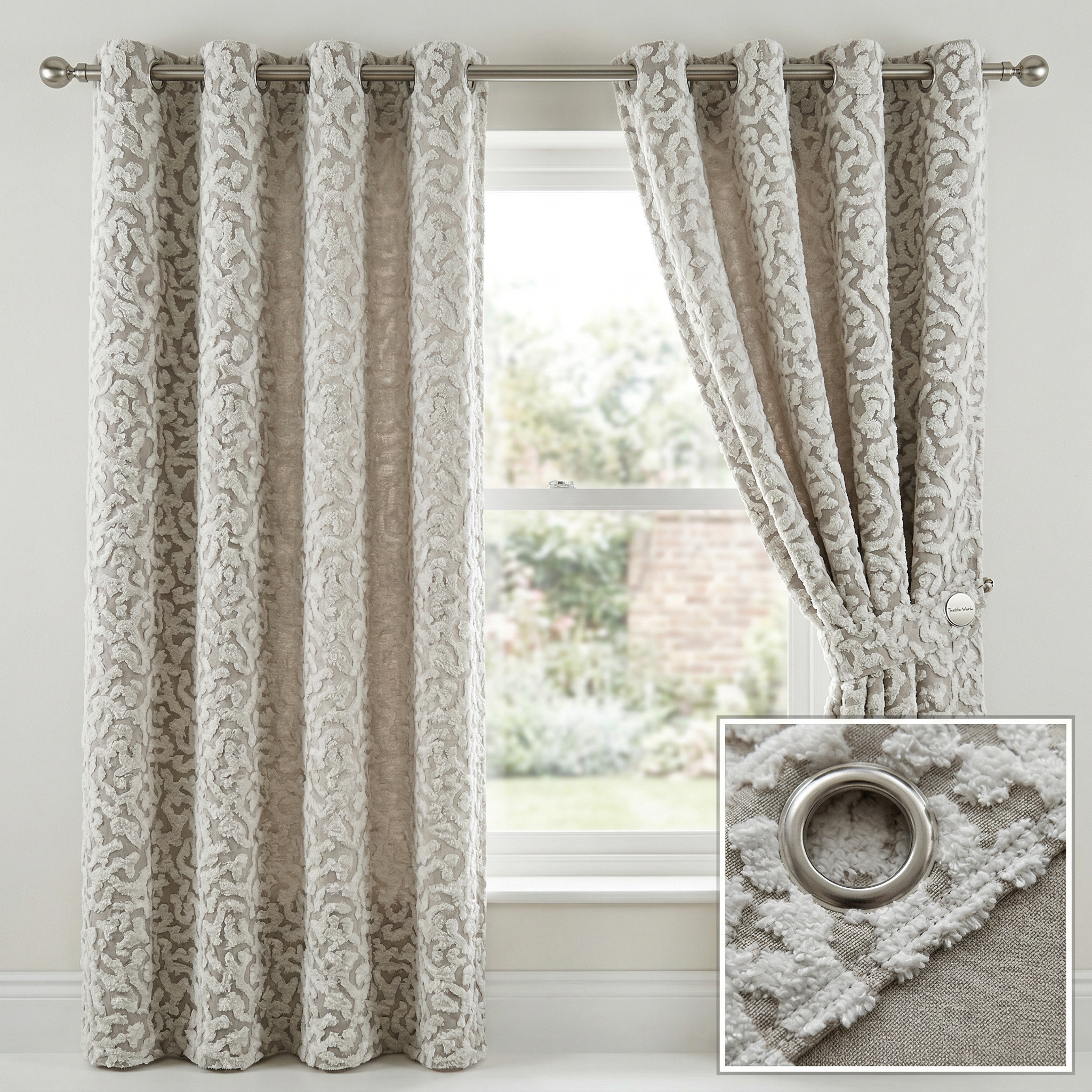 Luxury Ivory Textured Curtains