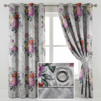 Magenta Floral Statement Curtains