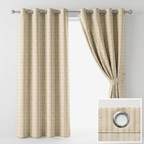 Cream Striped Fabric With Gold Arrow Curtains