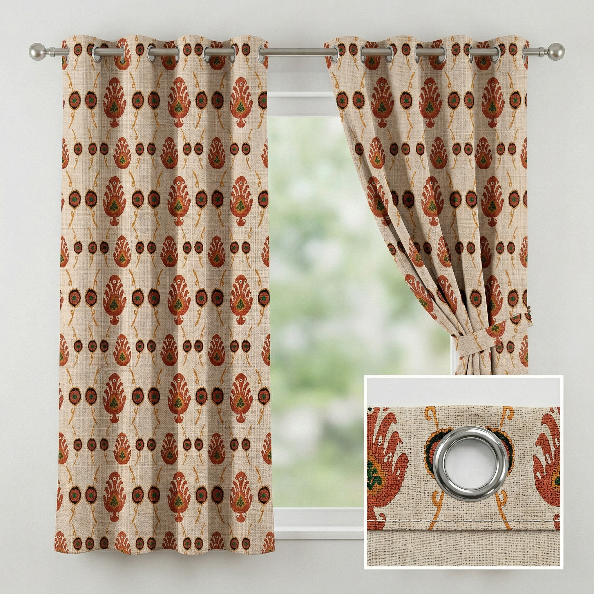 Ethnic Geometrical Print Upholstery Curtains