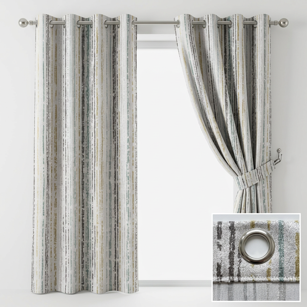 Metallic Stripe Curtains