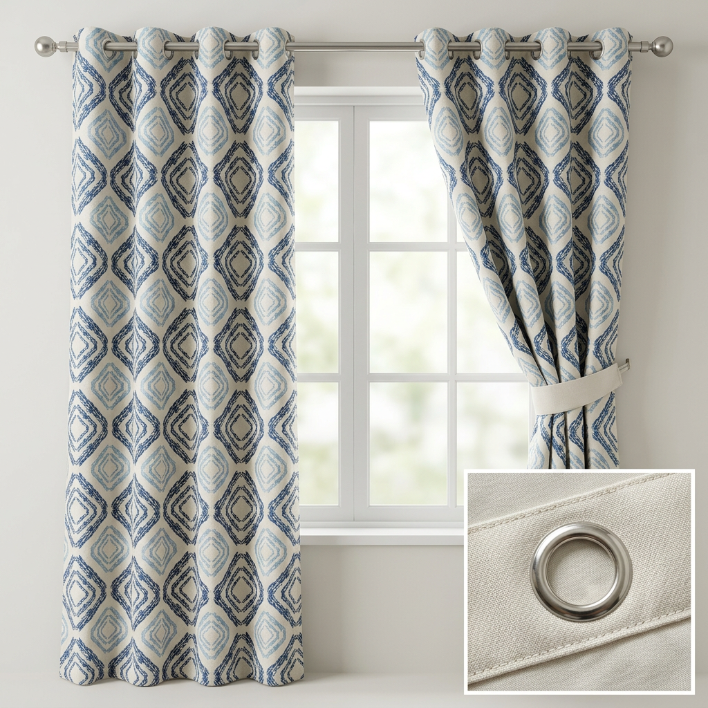 Geometric Diamond Pattern Curtains