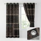 Velvet Blue & Grey Kanji Curtains