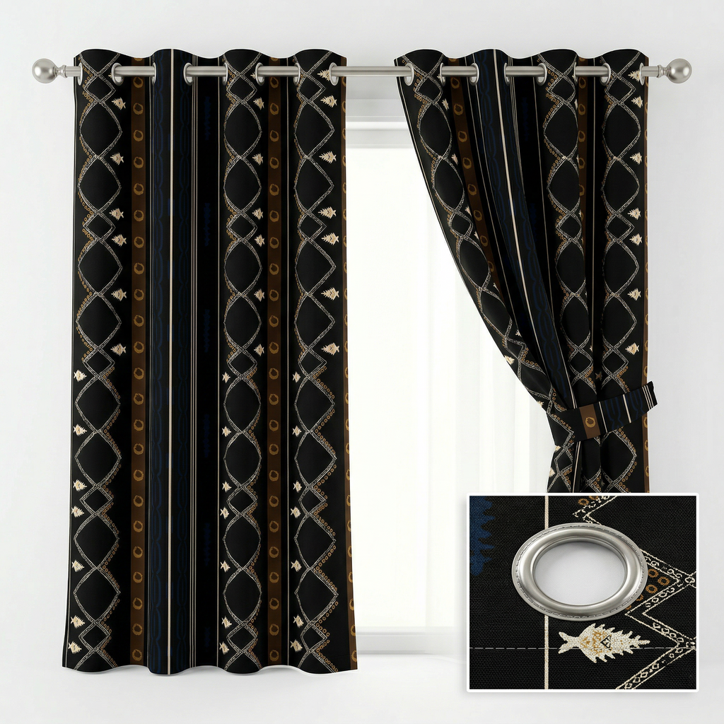 Contemporary Black And Gold Curtains