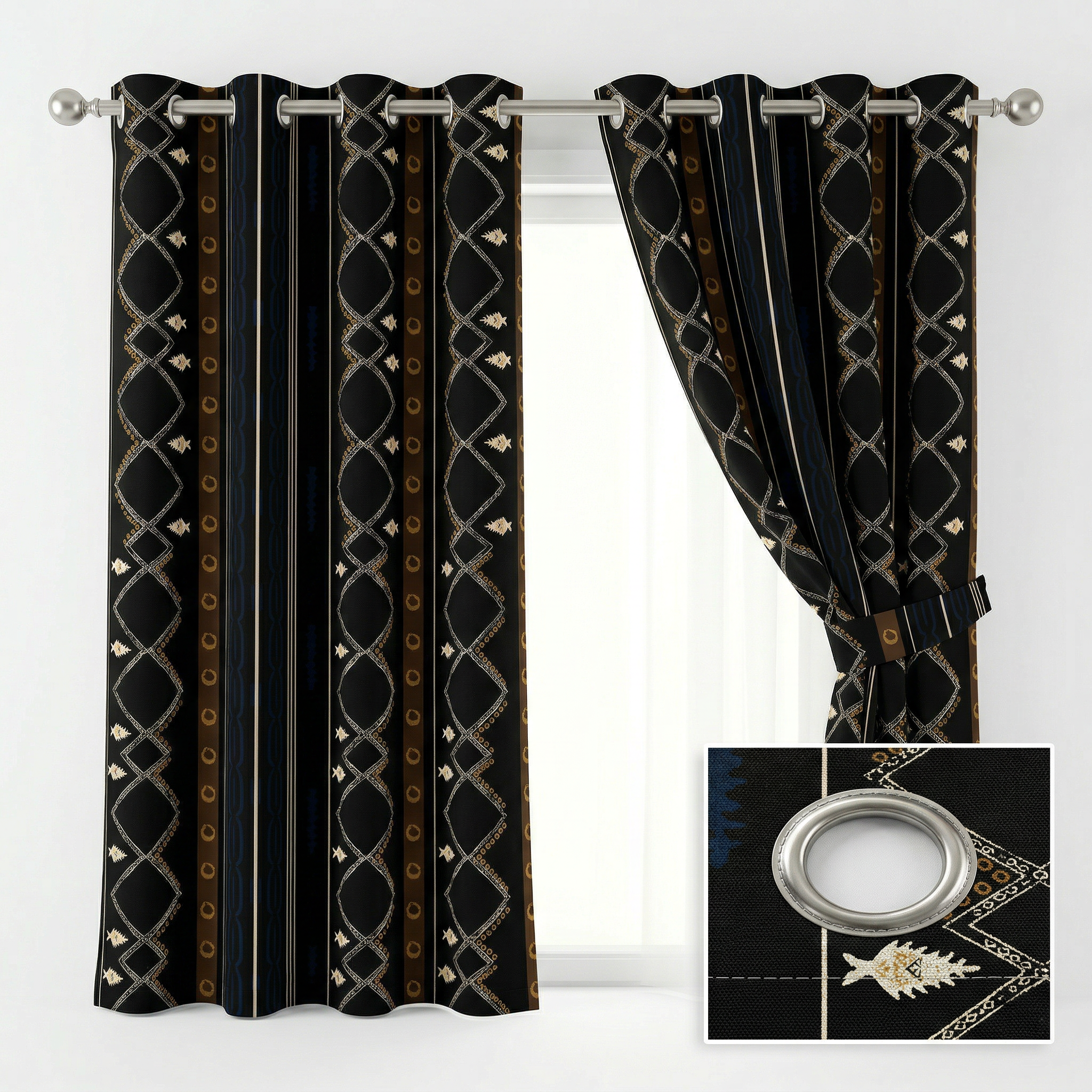 Contemporary Black And Gold Curtains