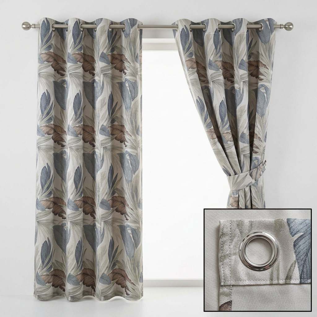 Botanical Palm Leaf Curtains