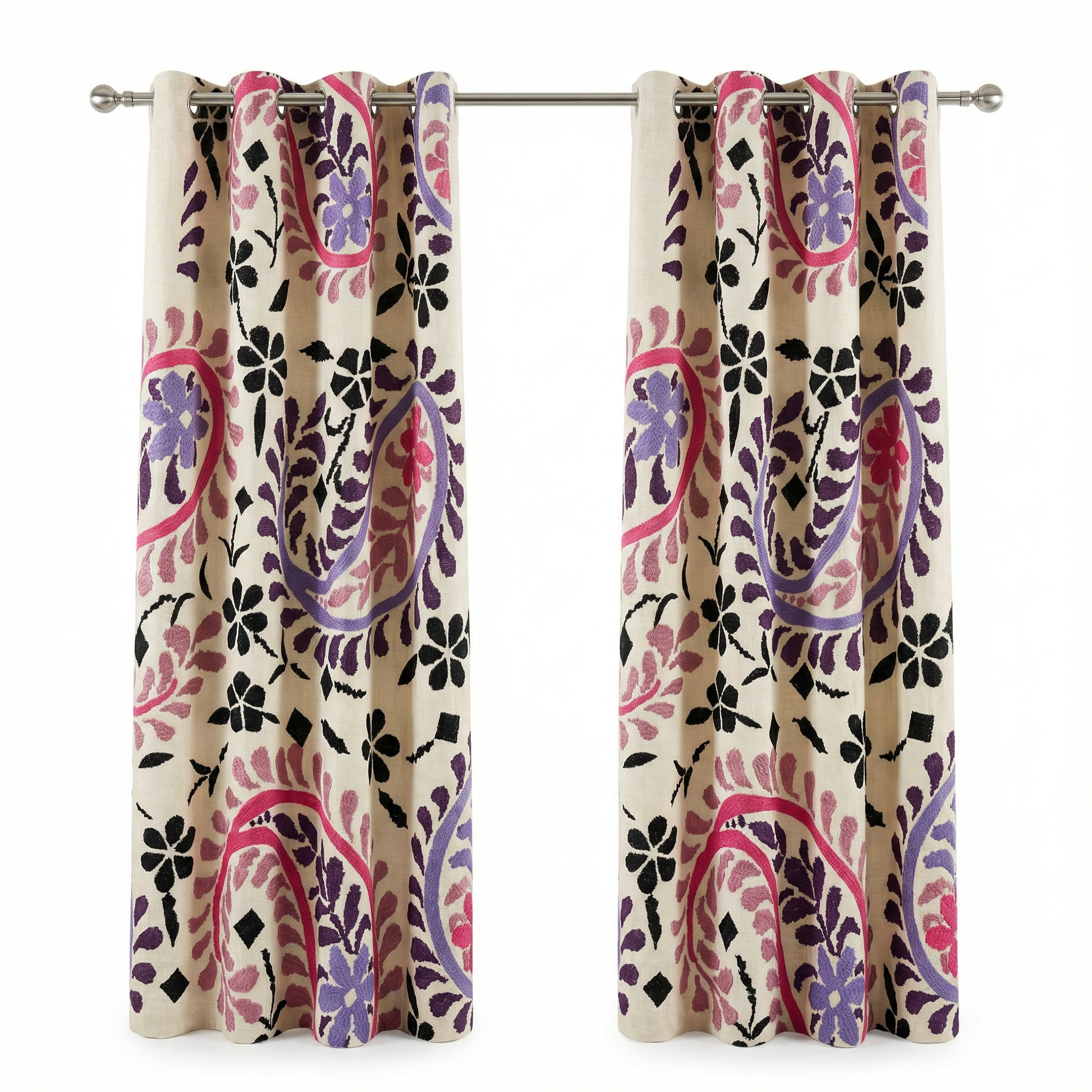 Royal Blossom Paisley Curtains
