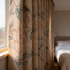 Cream Embroidered Jacobean Floral Curtains