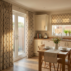 Cream Embroidered Diamond Curtains