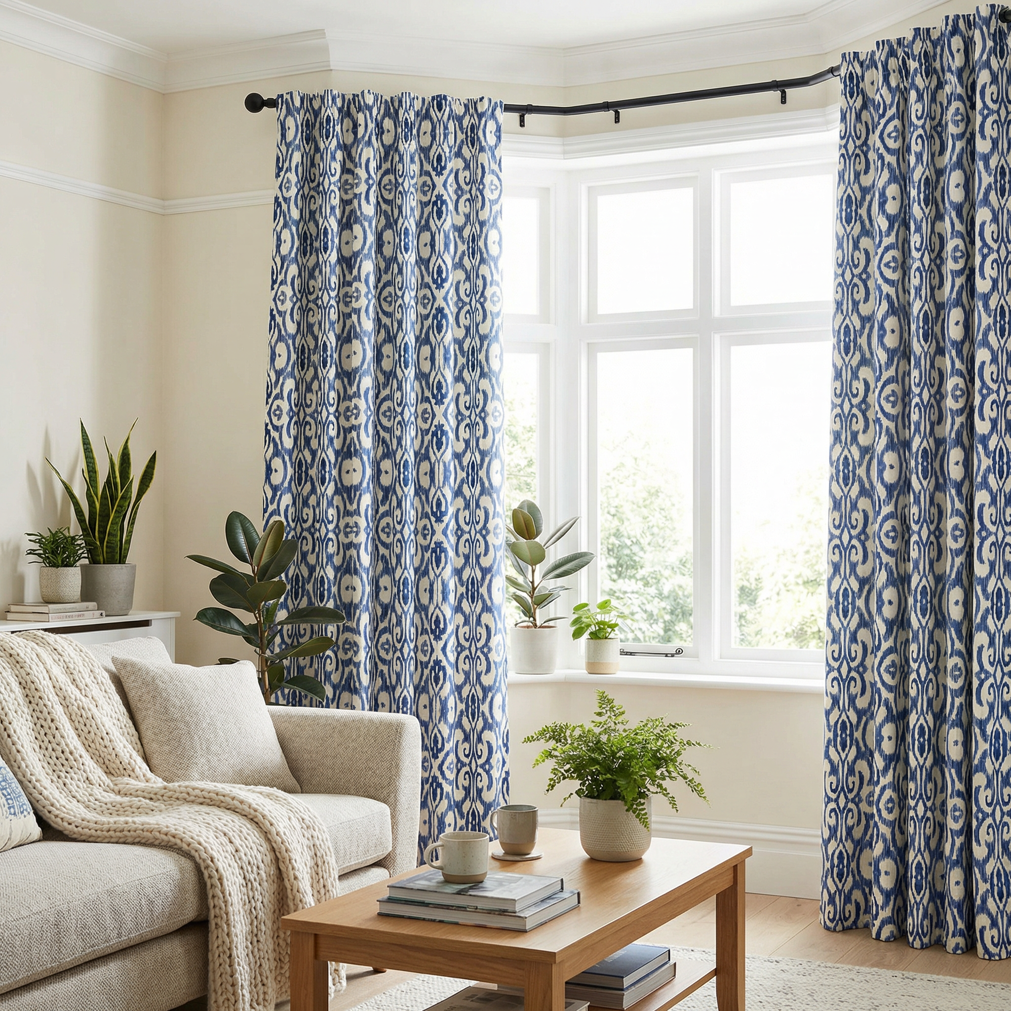 Marrakech Ink Blue Curtains