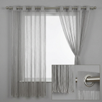 Modern Neutral Tassel String Net Curtain