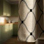 Cream Embroidered Diamond Curtains