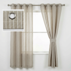 Textured Slub Linen-Cotton Striped Curtain