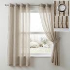 Vertical Stripe Linen Blend Cotton Curtains