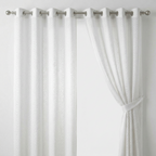 Luxury White Textured Zigzag Sheer Net Curtains
